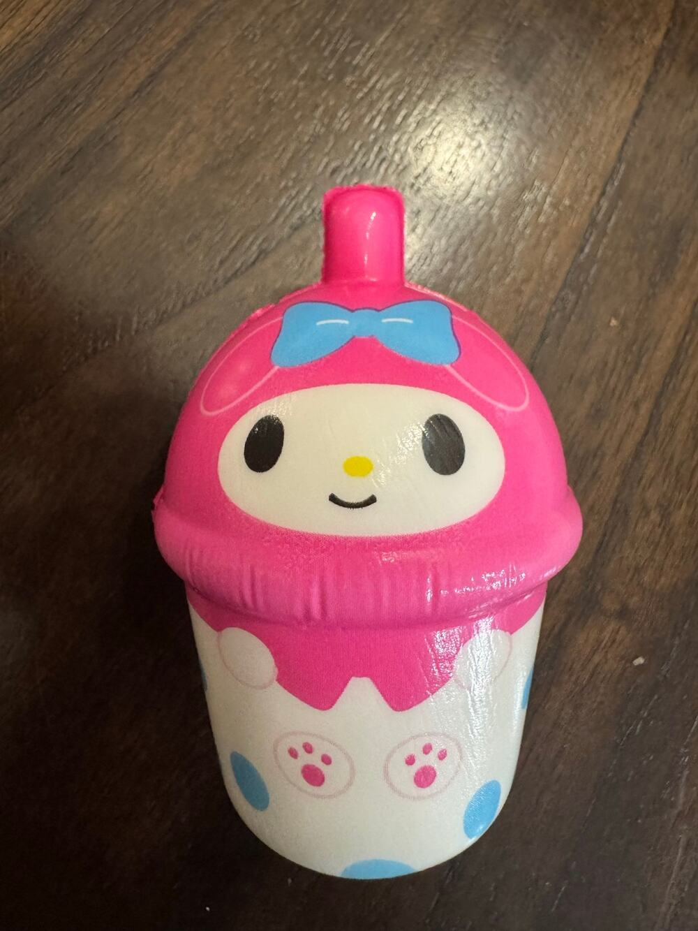 Sanrio My Melody pink and blue bobba tea cup squishy stress relief